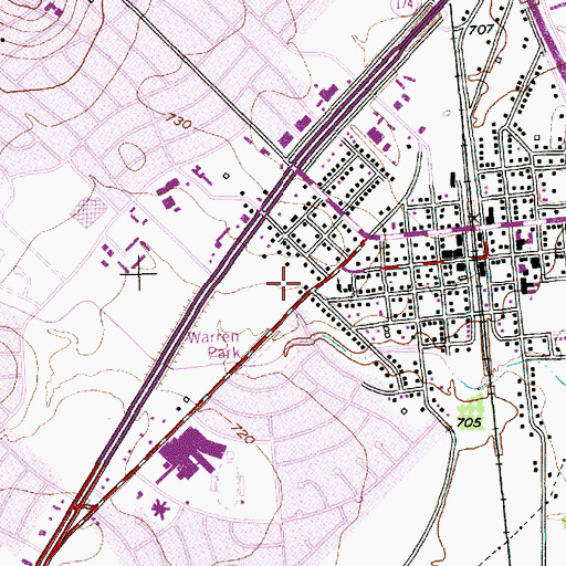Topographic Map of Burleson Post Office, TX
