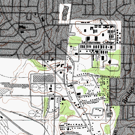Topographic Map of Longview Post Office, TX