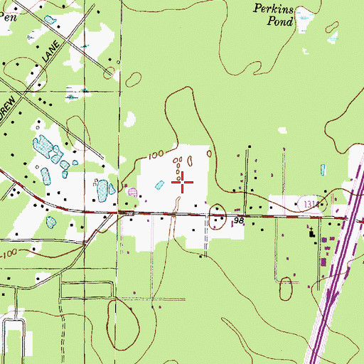 Topographic Map of Porter Post Office, TX