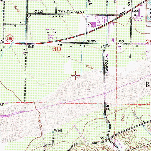 Topographic Map of Real Wash, CA