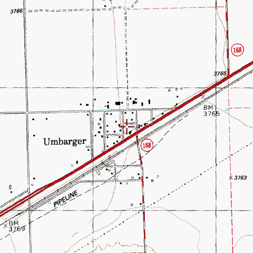 Topographic Map of Umbarger Post Office, TX