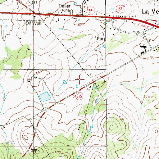 Topographic Map of La Vernia Post Office, TX