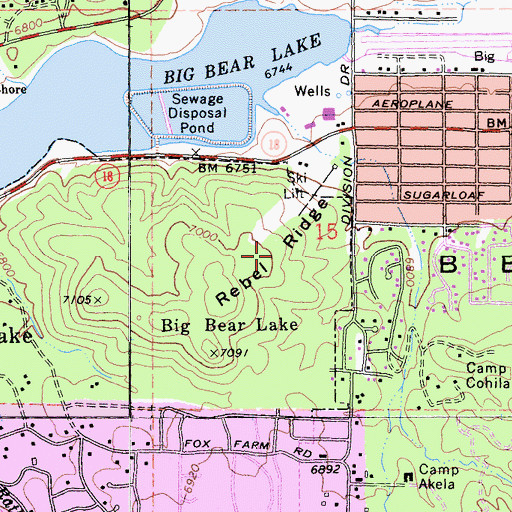 Topographic Map of Rebel Ridge, CA