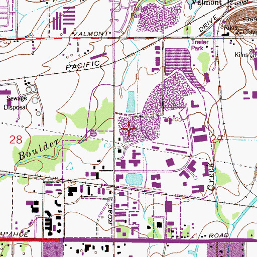 Topographic Map of Boulder County Sheriff's Office, CO