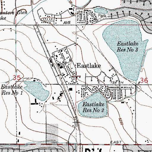 Topographic Map of Eastlake Post Office, CO