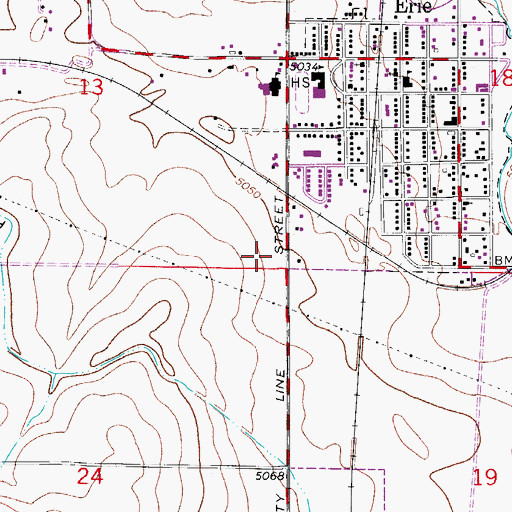 Topographic Map of Erie Police Department, CO