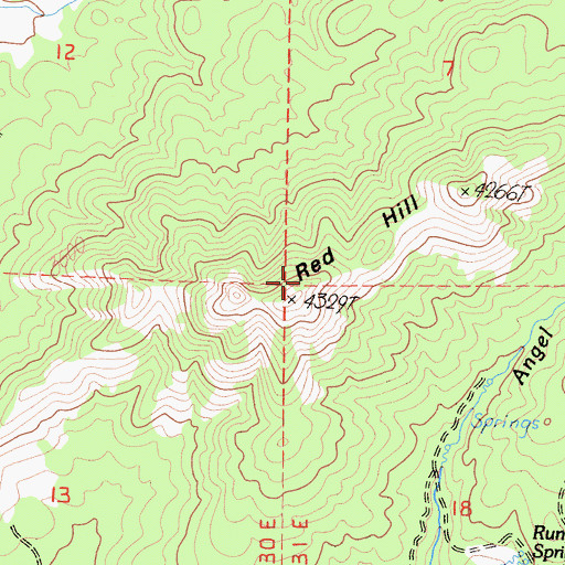 Topographic Map of Red Hill, CA