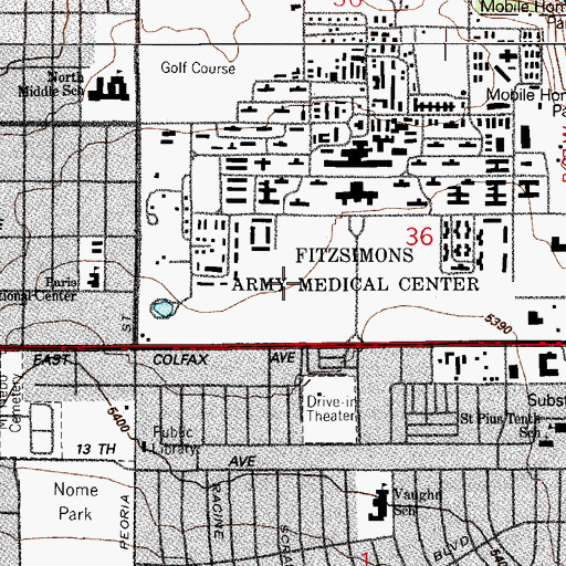 Topographic Map of Anschutz Outpatient Pavilion, CO