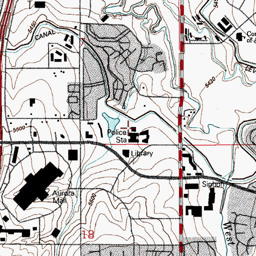 Topographic Map of Aurora Detention Center, CO
