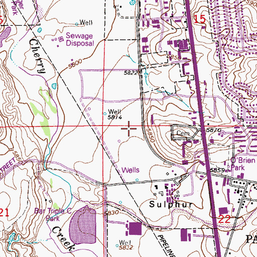 Topographic Map of Parker Post Office, CO