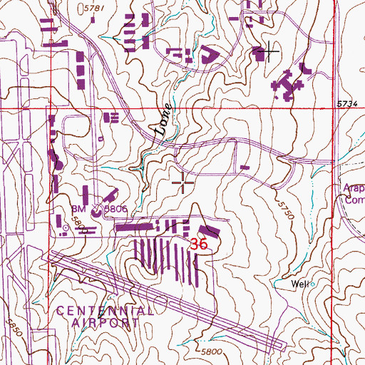 Topographic Map of AirLife Denver, CO