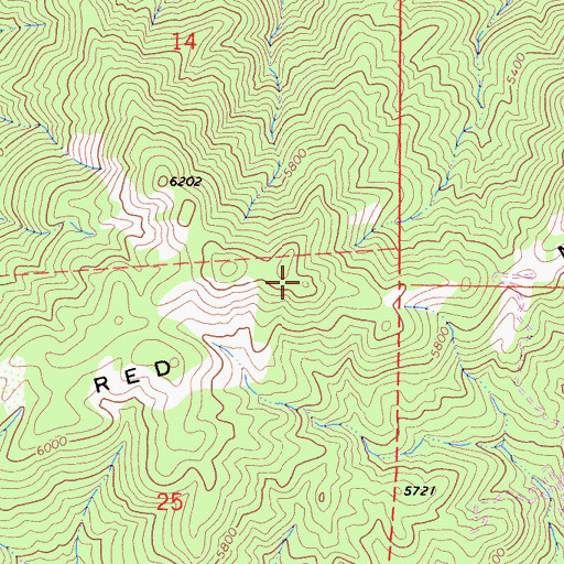 Topographic Map of Red Mountain, CA