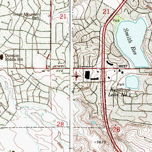 Topographic Map of Saint Joseph Episcopal Church Columbarium, CO