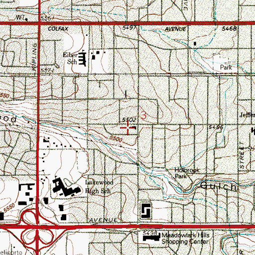 Topographic Map of Saint Paul's Episcopal Columbarium, CO