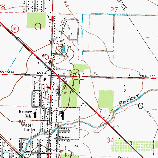 Topographic Map of Clay Township Police Department, OH