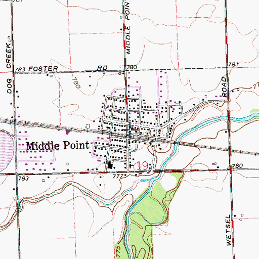Topographic Map of Middle Point Police Department, OH