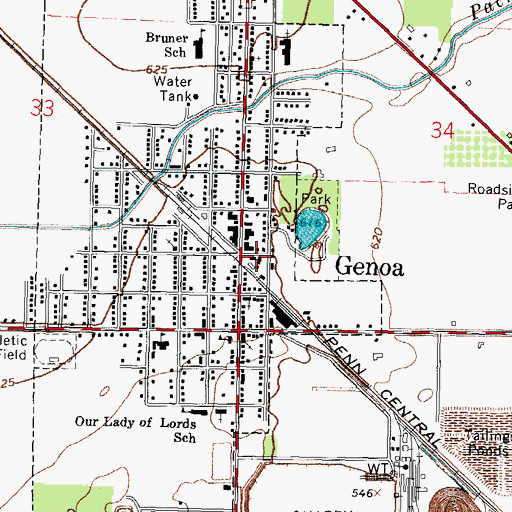 Topographic Map of Genoa Police Department, OH