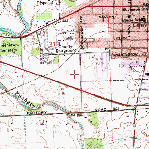 Topographic Map of Auglaize County Sheriff's Office, OH
