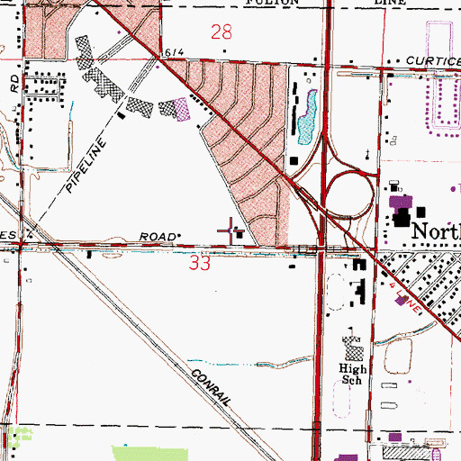 Topographic Map of Northwood Police Department, OH