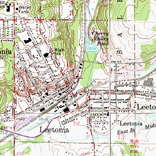 Topographic Map of Leetonia Police Department, OH