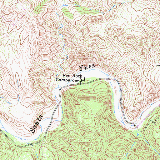 Topographic Map of Red Rock Campground, CA