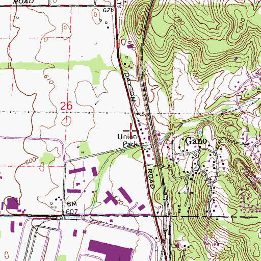 Topographic Map of Ohio State Highway Patrol - Cincinnati Metro Post, OH