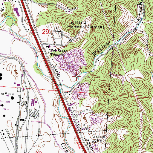 Topographic Map of Ohio State Highway Patrol - Ironton Patrol Post, OH