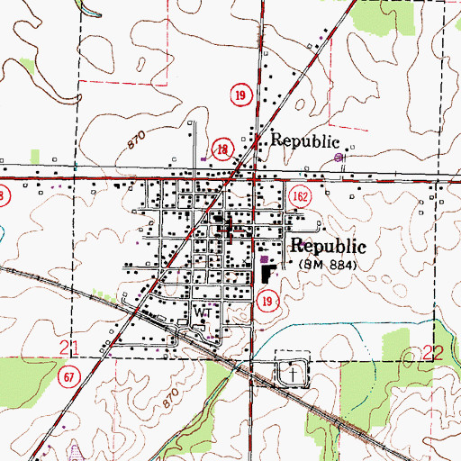 Topographic Map of Republic Police Department, OH