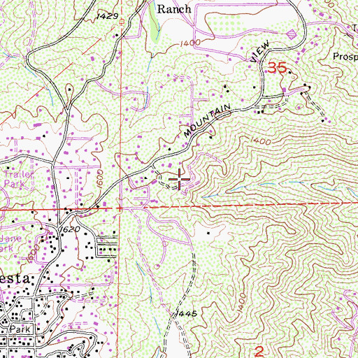 Topographic Map of Red Rose Quarry, CA