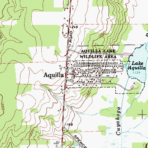 Topographic Map of Aquilla Village Police Department, OH