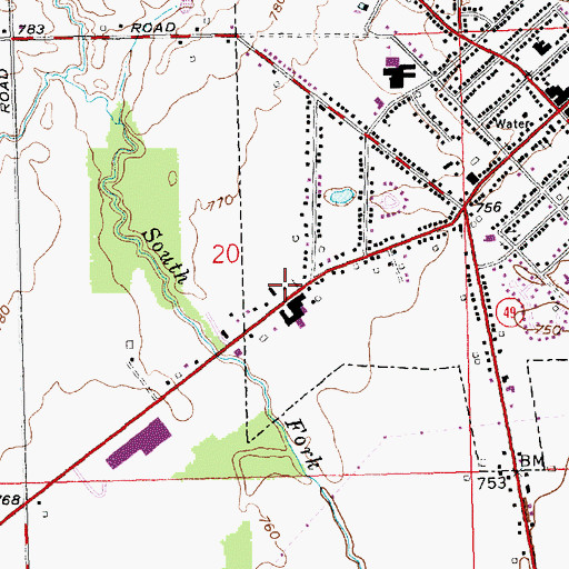 Topographic Map of Hicksville Police Department, OH