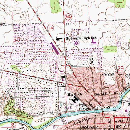 Topographic Map of Wapakoneta Police Department, OH