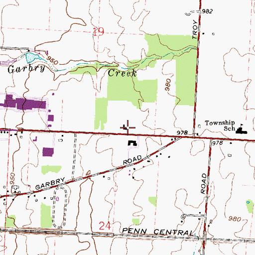 Topographic Map of Ohio State Highway Patrol - Piqua Patrol Post, OH