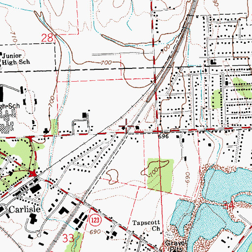 Topographic Map of Carlisle Police Department, OH