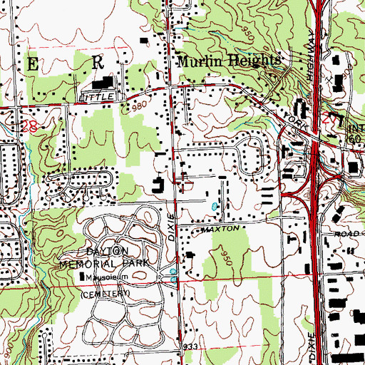Topographic Map of Butler Township Police Department, OH