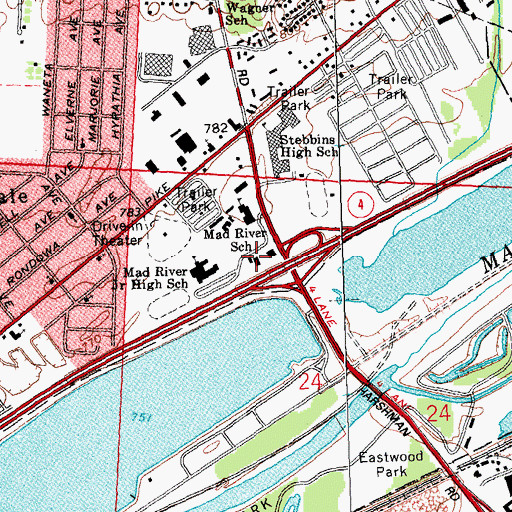 Topographic Map of Riverside Police Department, OH