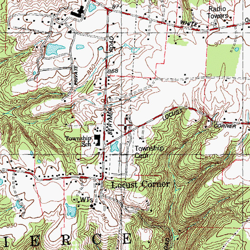 Topographic Map of Pierce Township Police, OH