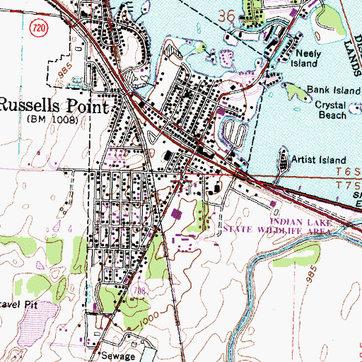 Topographic Map of Russells Point Police Department, OH