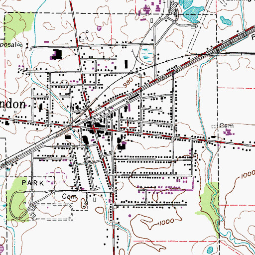 Topographic Map of New London Police Department, OH