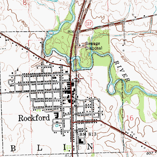 Topographic Map of Rockford Police Department, OH