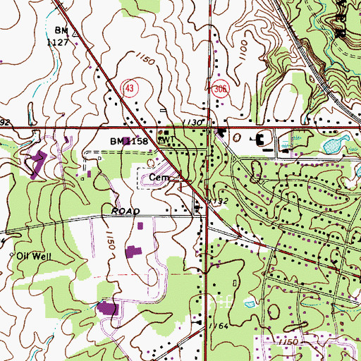 Topographic Map of Aurora Police Department, OH