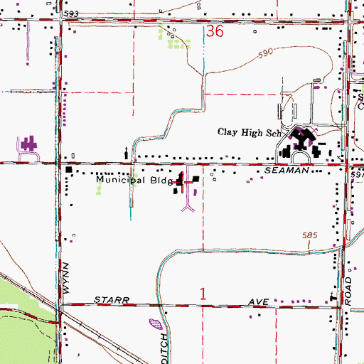 Topographic Map of Oregon Police Department, OH