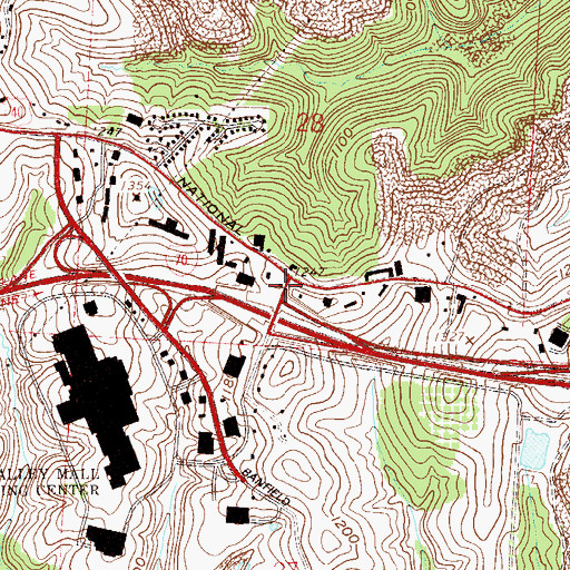 Topographic Map of Ohio State Highway Patrol - Saint Clairsville Patrol Post, OH