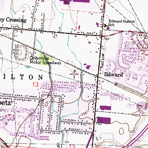 Topographic Map of Obetz Police Department, OH