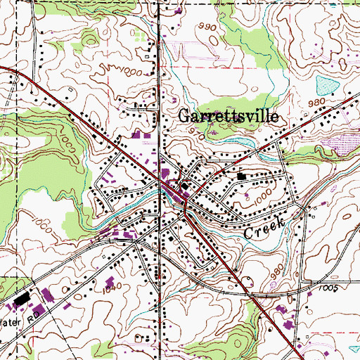 Topographic Map of Garrettsville Police Department, OH