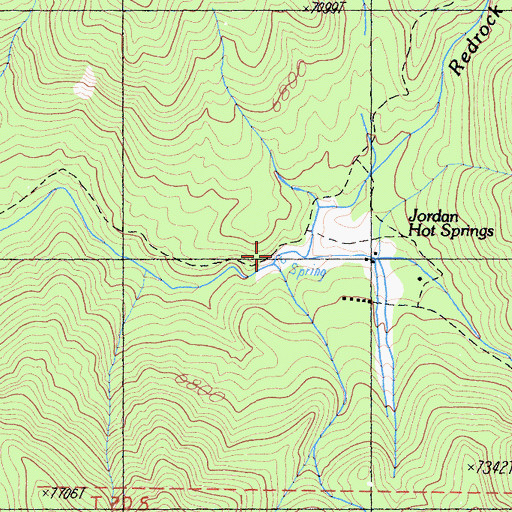 Topographic Map of Redrock Creek, CA
