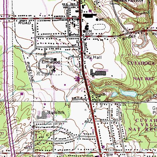 Topographic Map of Independence Police Department, OH