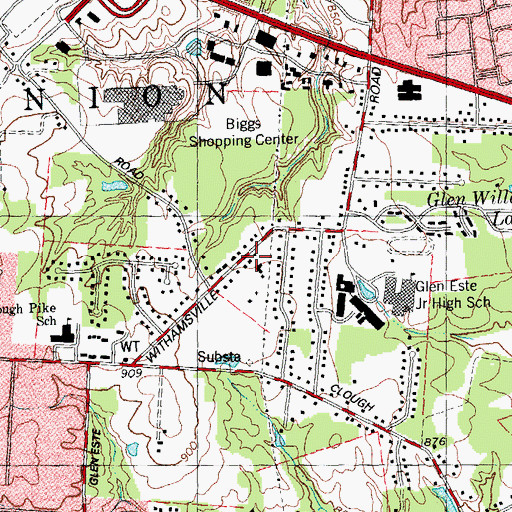 Topographic Map of Union Township Police Department, OH