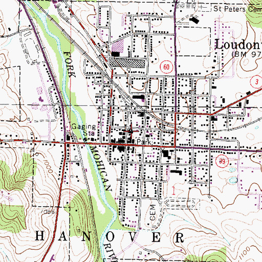 Topographic Map of Loudonville Police Department, OH