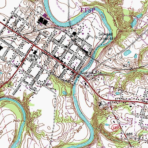 Topographic Map of Williamsburg Village Police, OH
